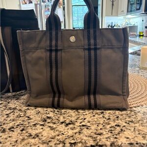 Hermes Gray and Black Shoulder Bag
